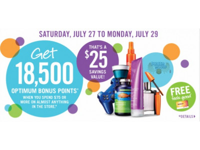 Shoppers Drug Mart Canada: 18,500 Bonus Points When You Spend $75