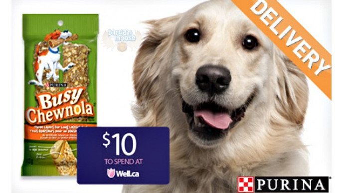 Wagjag Canada: $29 For 10 Bags Purina Busy Chewnola Dog Treats & $10 Well.ca Gift Card