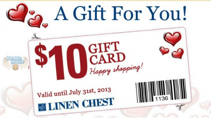 Linen Chest Canada: $10 Free Gift Card With No Minimum Purchase