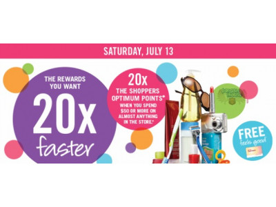 Shoppers Drug Mart Canada: 20X Points Event