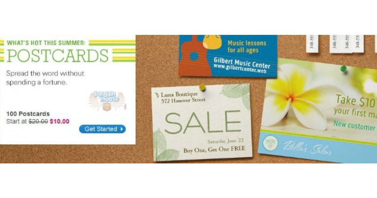 Vistaprint Canada 100 Postcards For 10 (Save 10)