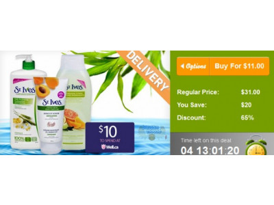 WagJag Canada: 66% Off St. Ives 3 Piece Set & $10 Well.ca Gift Card