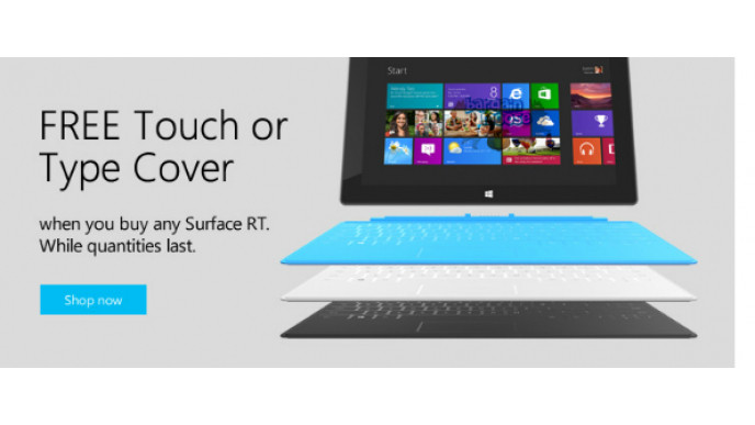 Microsoft Store Canada: FREE Touch or Type Cover With Windows Surface RT Tablet (Save Up to $130)