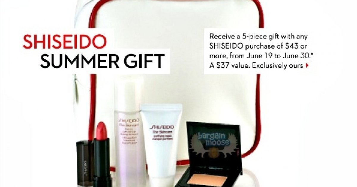 The Bay Canada Free Gift With 43+ Shiseido Purchase