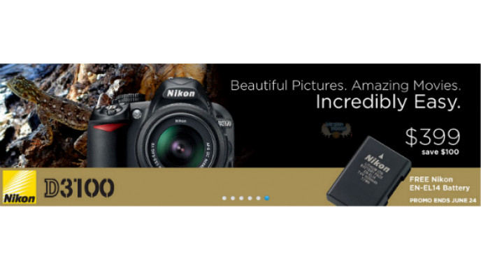 Canada Computers: Save $100 On Nikon D3100 + Lens + Free Extra Battery! ($399)
