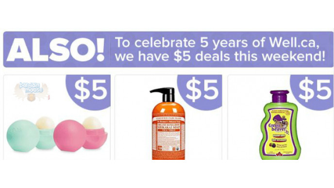 Well.ca: Weekend $5 Deals