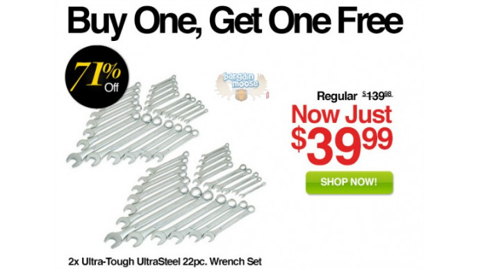 Shop.ca: B1G1 Free ULTRASTEEL 22 Piece Wrench Set - $39.99