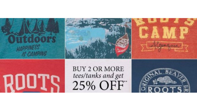 Roots Canada: 25% Off 2 Or More Tees