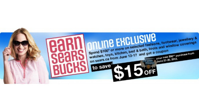 Sears Canada Sears Days: Spend $100 & Get $15 Off Your Next $50 Spend