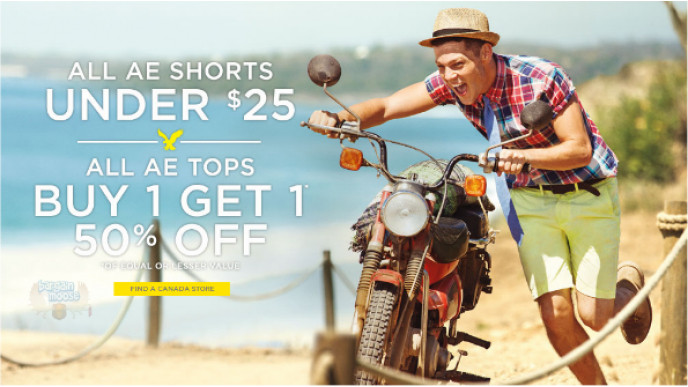 American Eagle: Shorts & Dresses Only $25 and Shirts B1G1 50% Off