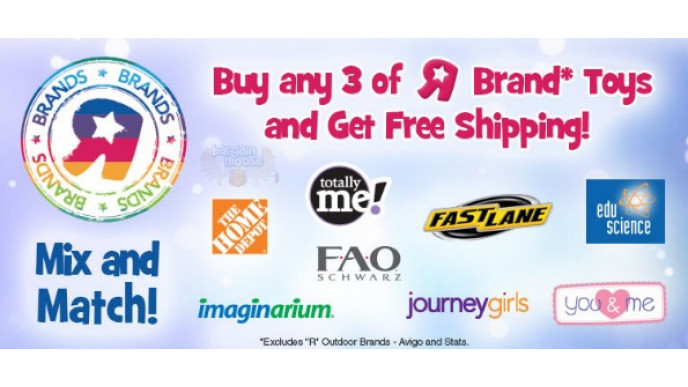 Toys R Us Canada: Buy 3 R Brand Toys & Get Free Shipping