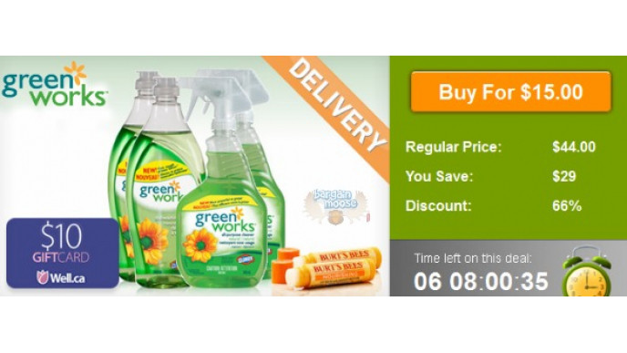 WagJag Canada: $15 For Green Works Cleaning Bundle, Burt's Bees Lip Balms & $10 Well.ca Gift Card
