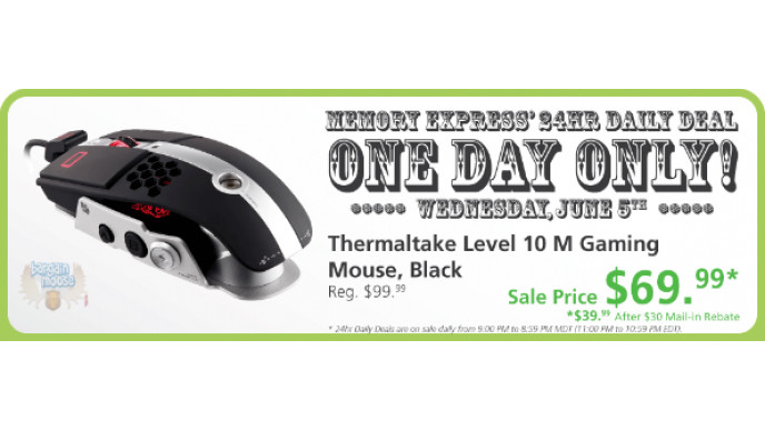 Memory Express Canada: Save $60 on a Thermaltake Level 10 M Gaming Mouse (Now $39.99)