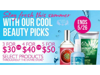 The Body Shop Canada: 3 For $30, 4 For $40, 5 For $50