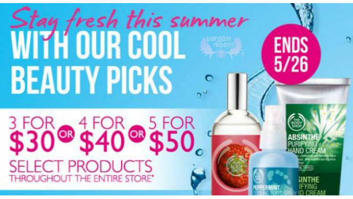 The Body Shop Canada: 3 For $30, 4 For $40, 5 For $50