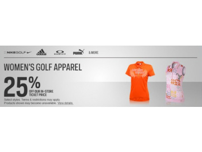 Sport Chek Canada: 25% Off Women's Golf Apparel (Expired)