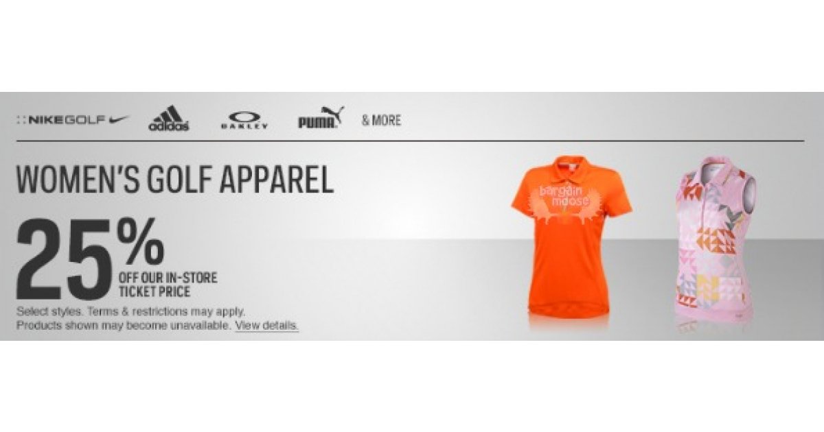 Sport Chek Canada 25 Off Women's Golf Apparel (Expired)