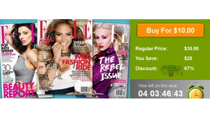 WagJag Canada: $10 For a 2-Year Subscription to ELLE Canada Magazine