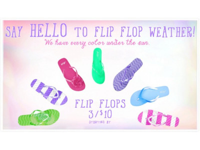 Ardene Canada: 2/$10 or 3/$10 Flip Flops