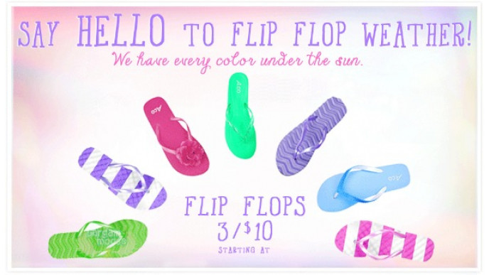 Ardene Canada: 2/$10 or 3/$10 Flip Flops