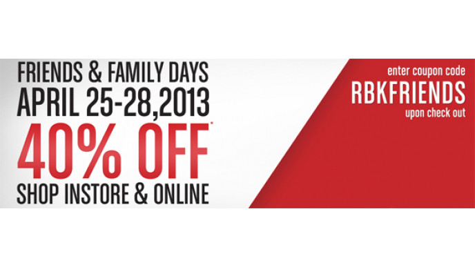 reebok friends and family sale