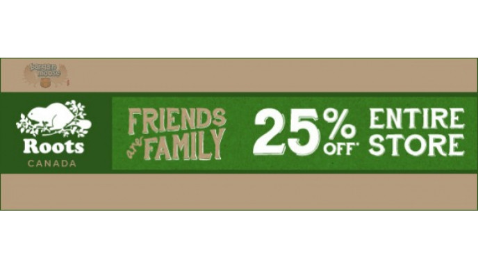 Roots Canada: 25% Off Friends & Family Event