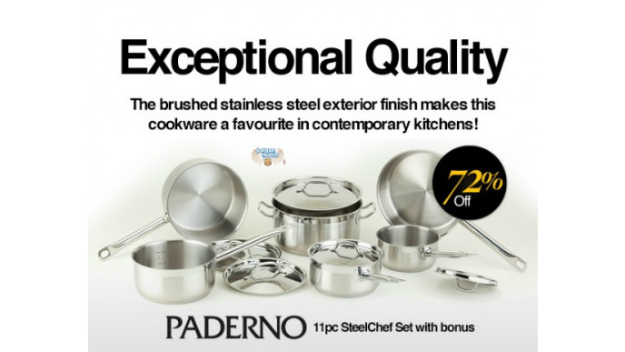 Shop.ca: 72% Off Paderno 11pc SteelChef Cookware Set - Now $190
