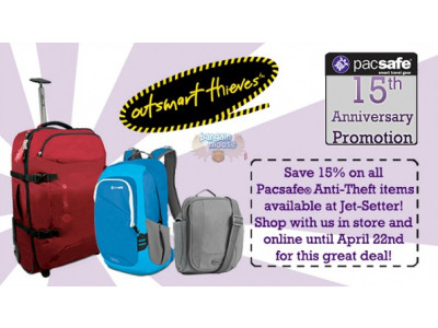 Jet-Setter Canada: 15% Off All PacSafe Anti-Theft Gear
