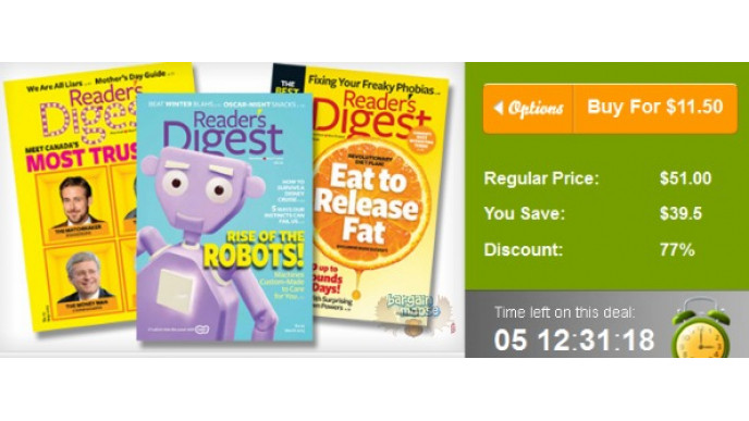 WagJag Canada: Save up to 85% on Readers Digest Subscription 