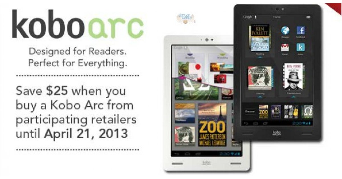 Chapters Canada 25 Off Kobo Arc