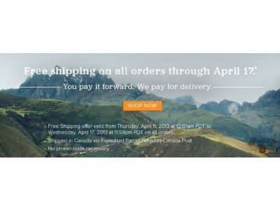 Toms Canada: Free Shipping on All Orders