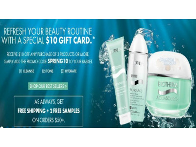 Biotherm Canada Promo Code: Save $10 WUB 3+ Products