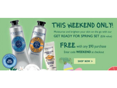 L'Occitane Canada Promo Code: Free Get Ready For Spring Set w/ Any $90 Purchase