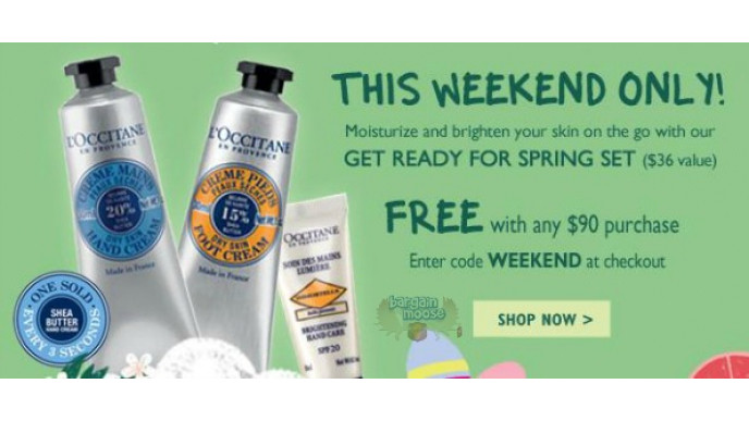 L'Occitane Canada Promo Code: Free Get Ready For Spring Set w/ Any $90 Purchase