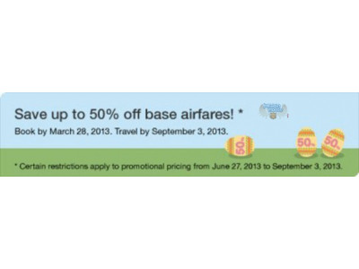 Porter Airlines: 50% Off Base Airfares