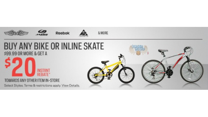 Sport Chek Canada: Buy Any Bike/Inline Skate $99+ & Get $20 Instant Rebate + Free Shipping