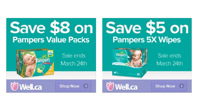 Well.ca: Save Up to $8 on Pampers Diapers & Wipes