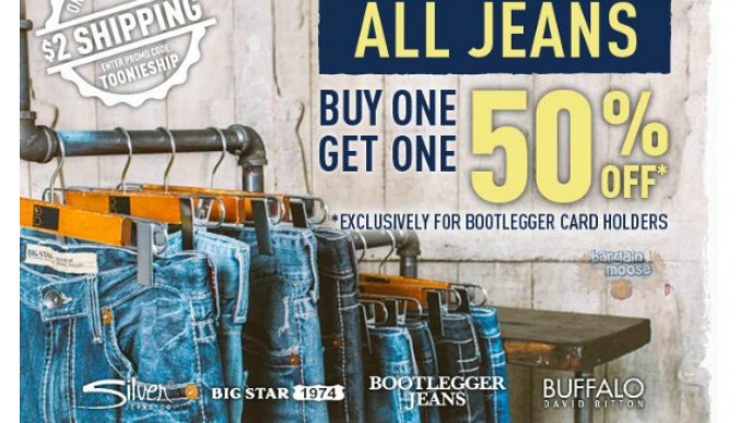 Bootlegger Canada: B1G1 50% Off Jeans & $2 Shipping