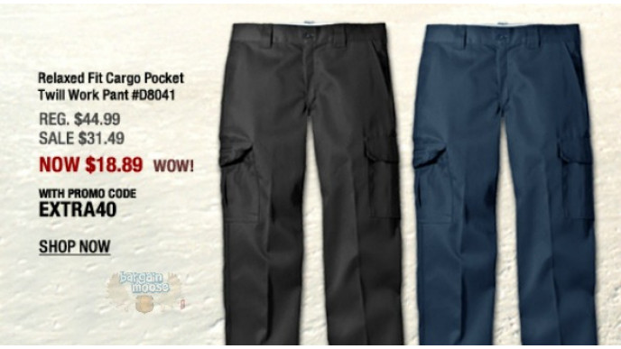 Dickies Canada: Promo Code For an Extra 40% Off Already Reduced Cargo Pants