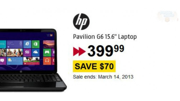 Future Shop Canada: $70 Off HP Pavilion G6 15.6" Laptop - Now $399.99