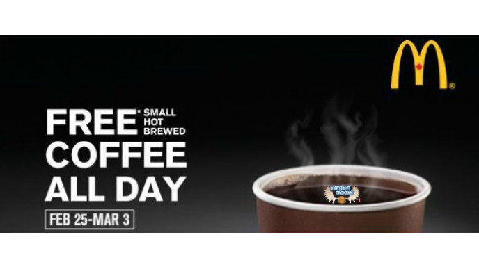 Canadian Freebie: Get a Free Small McDonalds Coffee From February 25th to March 3rd