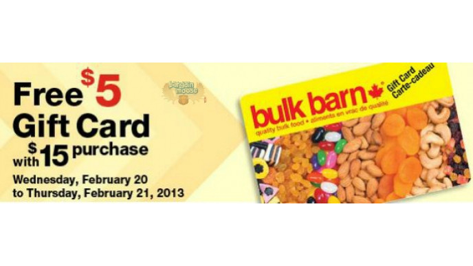 Bulk Barn Canada: Get a $5 Gift Card With $15+ Purchase