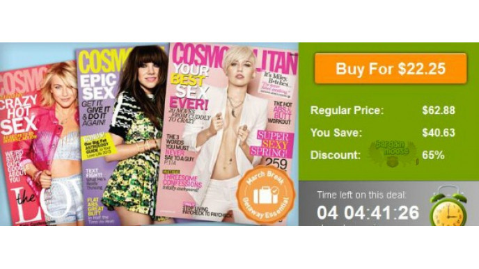 WagJag Canada: $22.25 For a 1-Year Subscription to Cosmopolitan Magazine (a $62.88 Value)