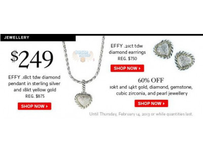 The Bay Canada: 60% Off Select Jewellery