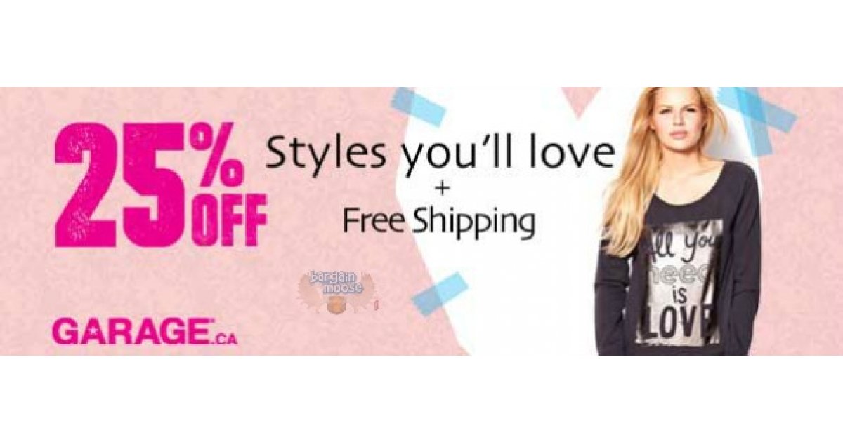 Garage Canada Promo Code Save 25 & Free Shipping