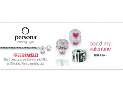 Peoples Jewellers Canada:  Valentine’s Special, Buy 3 Persona Beads & Get The Bracelet Free