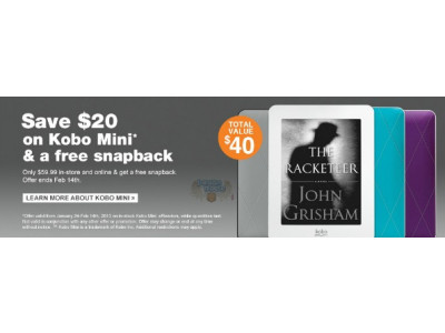 Chapters Canada: $20 Off Kobo Mini, Now $59.99 + Free Snapback Cover