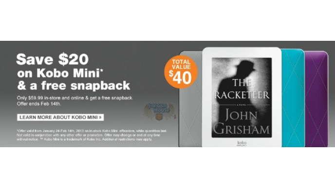 Chapters Canada: $20 Off Kobo Mini, Now $59.99 + Free Snapback Cover