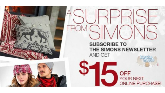 Simons Canada: $15 Off $100
