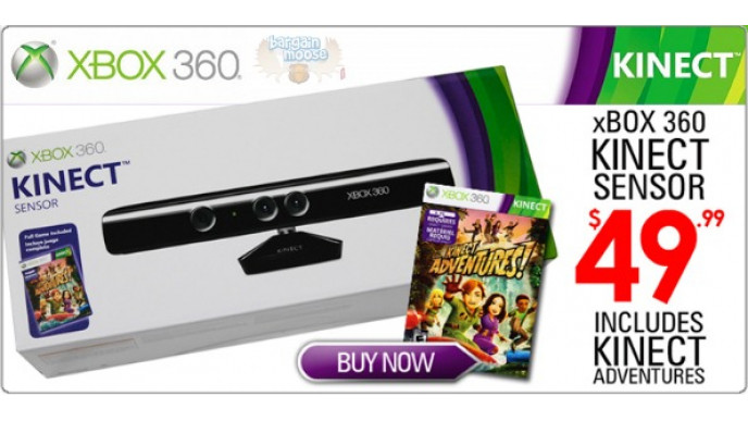 Pricematters Canada: Xbox 360 Kinect Sensor w/ Kinect Adventures Now $49.99
